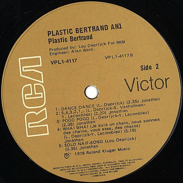 Plastic Bertrand – An 1 LP vinyl record, image 4 of 4
