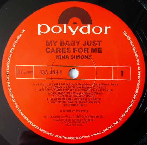 Nina Simone – My Baby Just Cares For Me LP vinyl record, image 3 of 4
