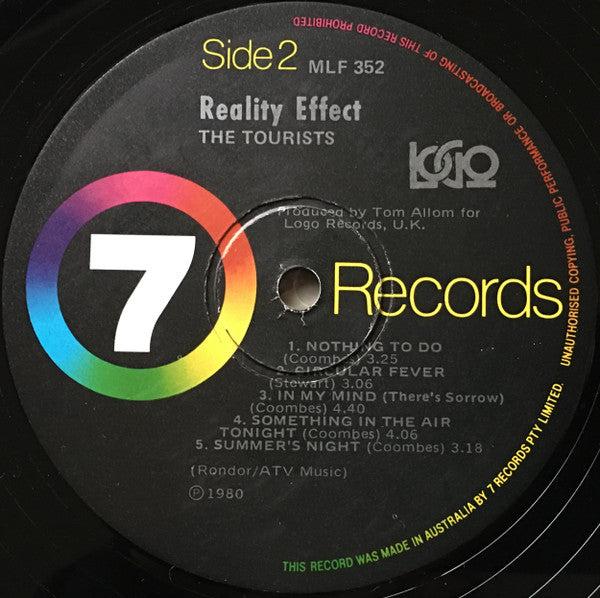 The Tourists – Reality Effect LP vinyl record, image 4 of 5