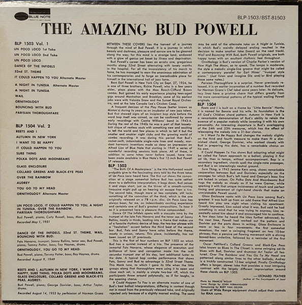 Bud Powell – The Amazing Bud Powell, Volume 1 LP vinyl record, image 2 of 5