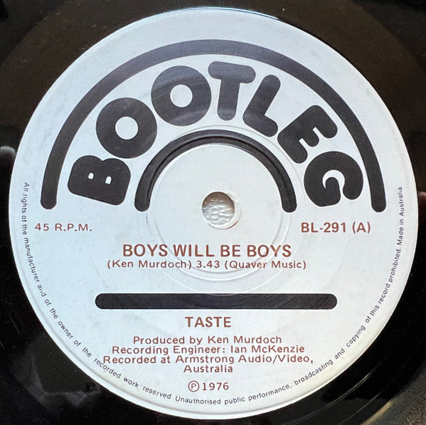 Taste – Boys Will Be Boys 7" vinyl record, image 1 of 3