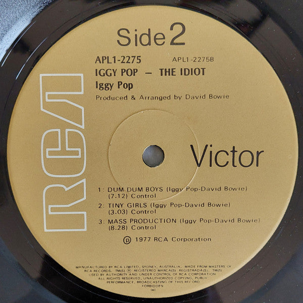 Iggy Pop – The Idiot LP vinyl record, image 4 of 4