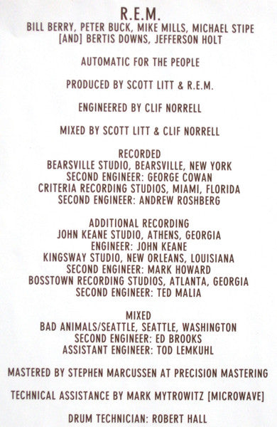 R.E.M. – Automatic For The People LP vinyl record, image 8 of 10