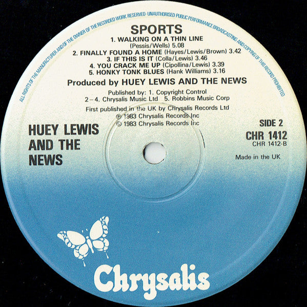 Huey Lewis & The News – Sports LP vinyl record, image 6 of 6