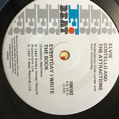 Elvis Costello & The Attractions – Everyday I Write The Book 7" vinyl record, image 3 of 4