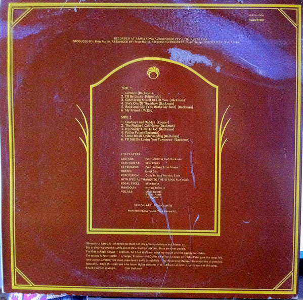 Cash Backman – Little Bit Of Understanding LP vinyl record, image 3 of 4