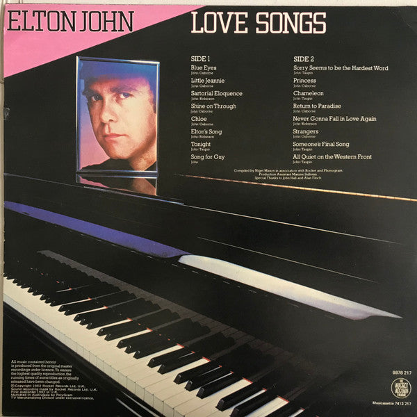 Elton John – Love Songs LP vinyl record, image 2 of 4