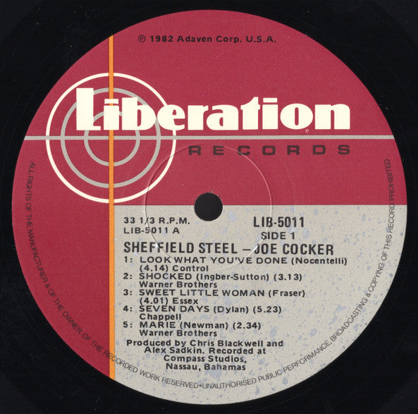 Joe Cocker – Sheffield Steel LP vinyl record, image 3 of 4