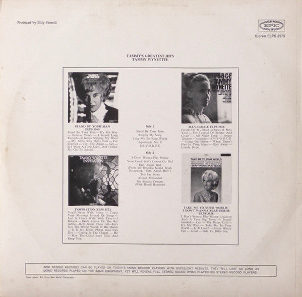 Tammy Wynette – Tammy's Greatest Hits LP vinyl record, image 2 of 4