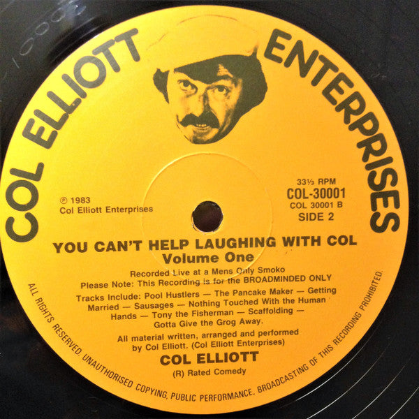 Col Elliott – You Can't Help Laughing With Col Vol.1 LP vinyl record, image 4 of 4