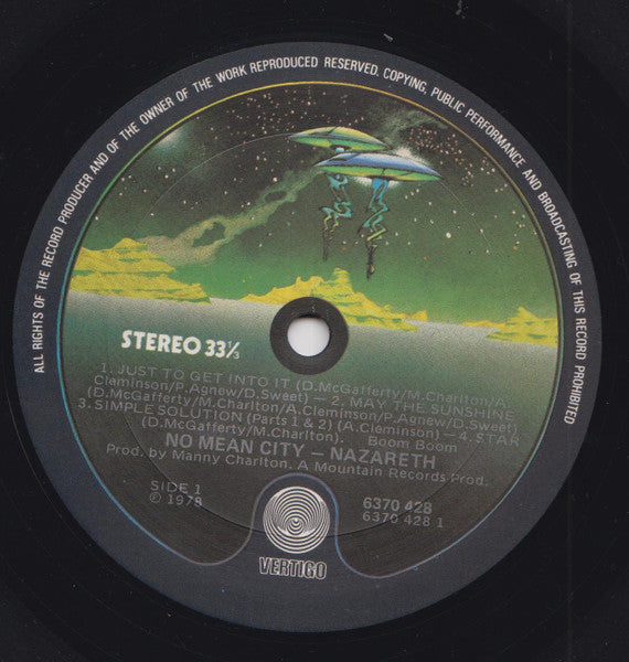Nazareth – No Mean City LP vinyl record, image 2 of 3