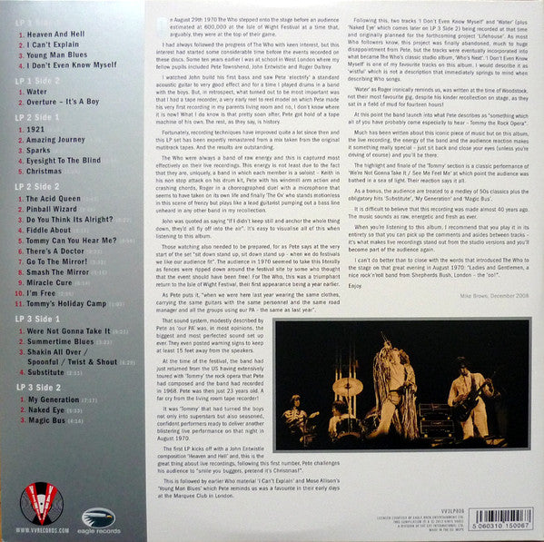 The Who – Live At The Isle Of Wight Festival 1970 (3xLP) LP vinyl record, image 5 of 10