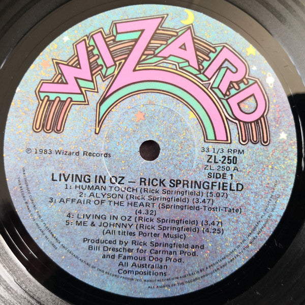 Rick Springfield – Living In Oz LP vinyl record, image 4 of 4