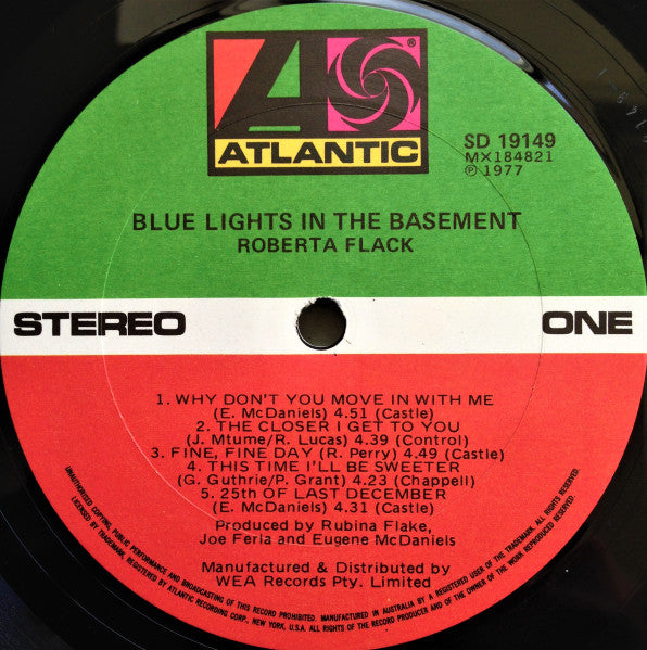 Roberta Flack – Blue Lights In The Basement LP vinyl record, image 4 of 5