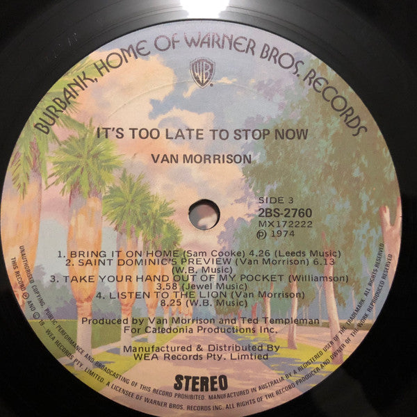 Van Morrison – It's Too Late To Stop Now (2xLP) LP vinyl record, image 7 of 8