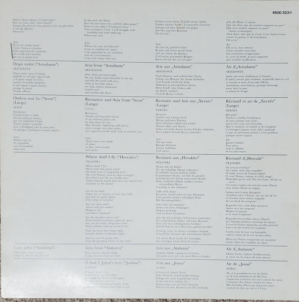 Georg Friedrich Händel, Janet Baker, English Chamber Orchestra, Raymond Leppard – Cantata Lucrezia / Largo: Ombra Mai Fu / Etc. LP vinyl record, image 3 of 6