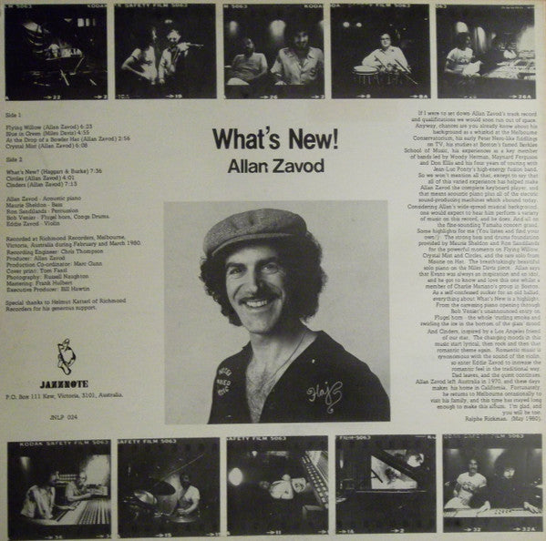 Allan Zavod – What's New! LP vinyl record, image 2 of 2