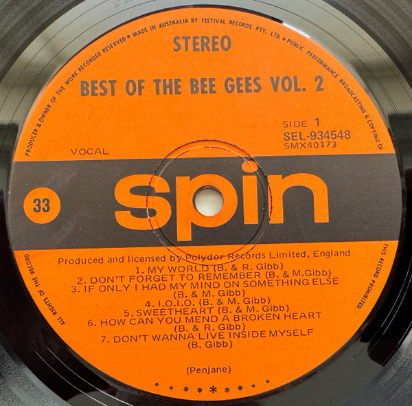Bee Gees – Best Of The Bee Gees Vol. 2 LP vinyl record, image 3 of 4