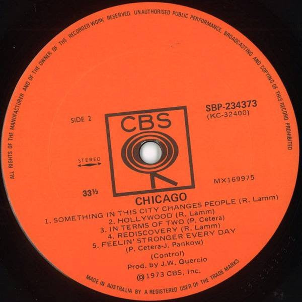 Chicago – Chicago VI LP vinyl record, image 3 of 3