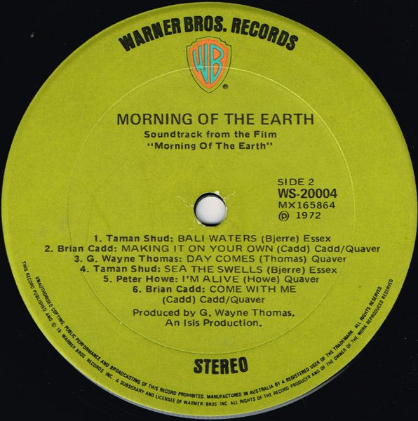 Various – Morning Of The Earth (Soundtrack From The Film "Morning Of The Earth") LP vinyl record, image 5 of 8