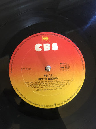 Peter Brown – Snap LP vinyl record, image 2 of 3