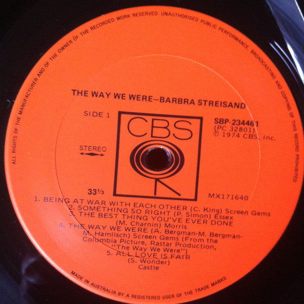 Barbra Streisand – The Way We Were LP vinyl record, image 3 of 4