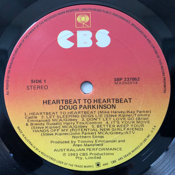 Doug Parkinson – Heartbeat To Heartbeat LP vinyl record, image 3 of 6