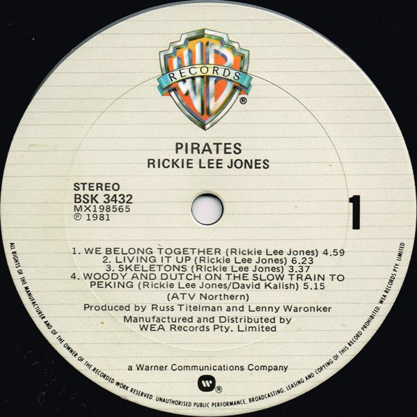 Rickie Lee Jones – Pirates LP vinyl record, image 3 of 7