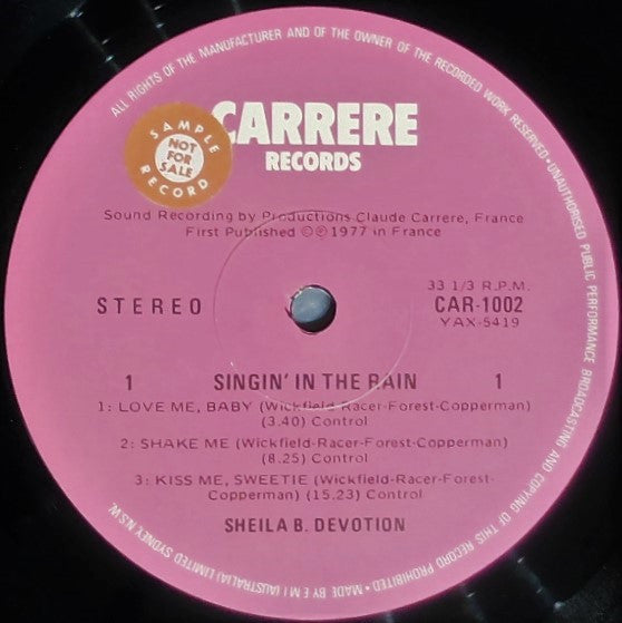 Sheila & B. Devotion – Singin' In The Rain LP vinyl record, image 2 of 4