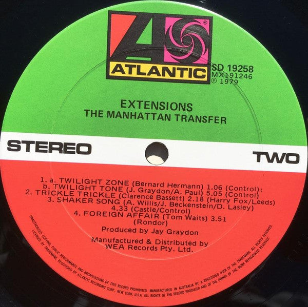 The Manhattan Transfer – Extensions LP vinyl record, image 5 of 5