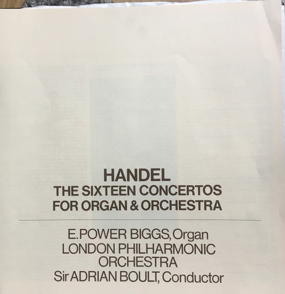 Georg Friedrich Händel, E. Power Biggs, Sir Adrian Boult, London Philharmonic Orchestra – The Sixteen Organ Concertos (3xLP) LP vinyl record, image 9 of 10