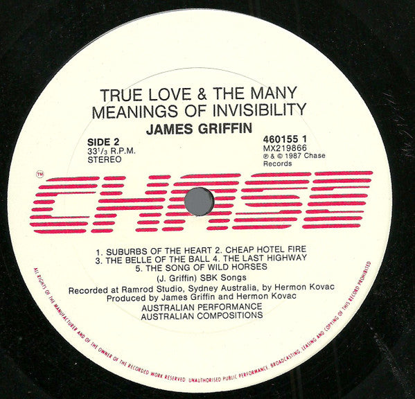 James Griffin – True Love & The Many Meanings Of Invisibility LP vinyl record, image 4 of 4