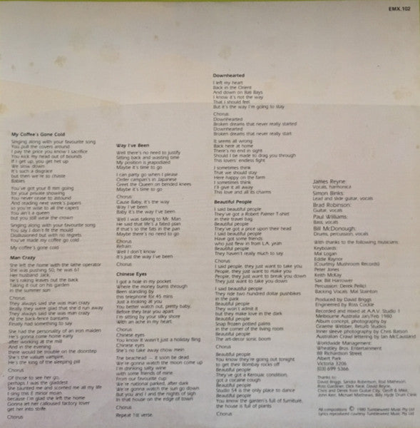 Australian Crawl – The Boys Light Up LP vinyl record, image 5 of 6