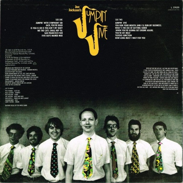 Joe Jackson's Jumpin' Jive – Jumpin' Jive LP vinyl record, image 2 of 4