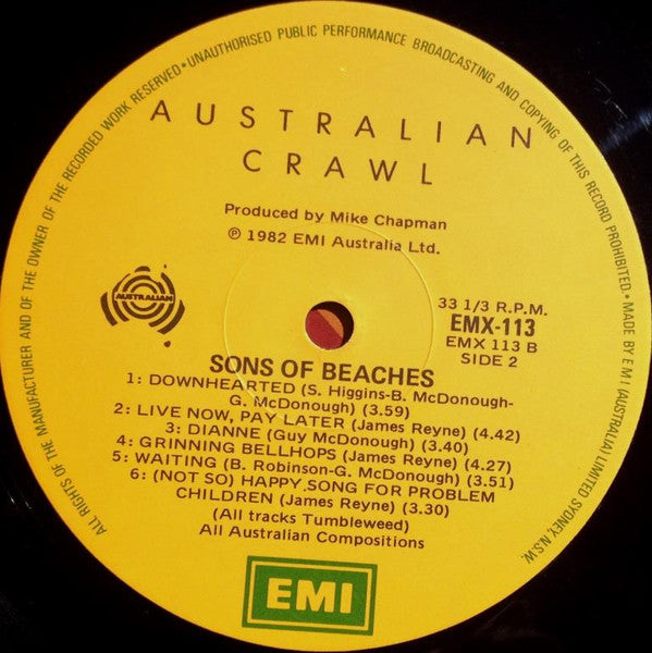Australian Crawl – Sons Of Beaches LP vinyl record, image 4 of 6