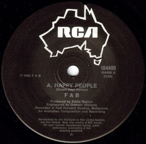 F A B – Happy People 7" vinyl record, image 3 of 4
