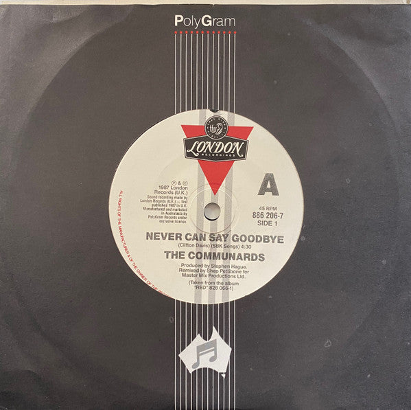 The Communards – Never Can Say Goodbye 7" vinyl record, image 3 of 3