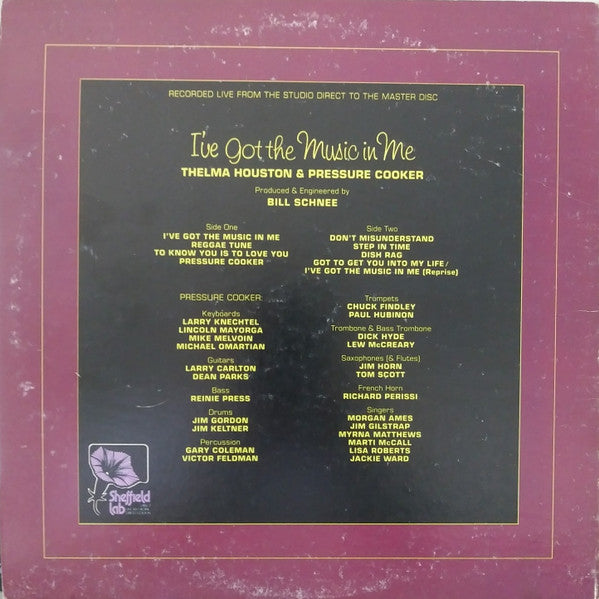 Thelma Houston, Pressure Cooker – I've Got The Music In Me LP vinyl record, image 2 of 6