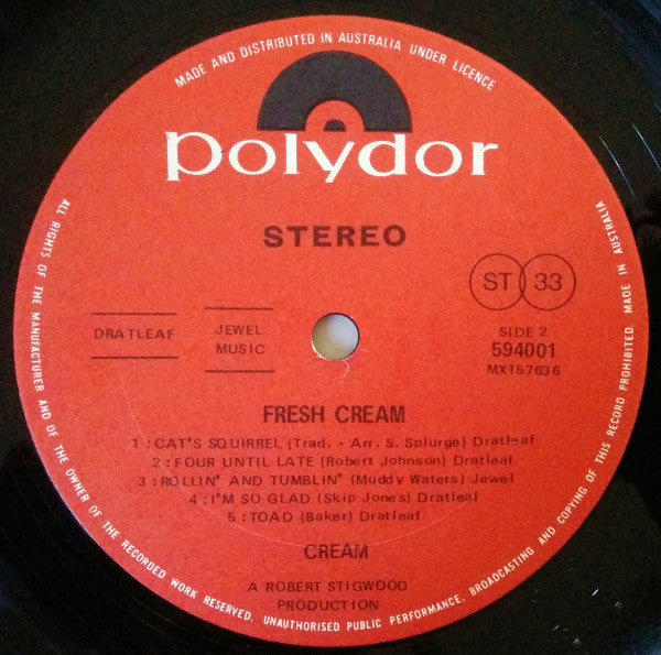 Cream – Fresh Cream LP vinyl record, image 4 of 4