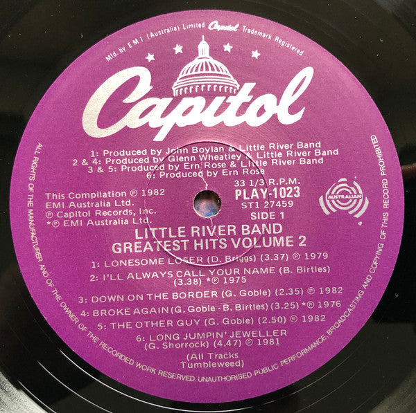 Little River Band – Greatest Hits Vol 2 LP vinyl record, image 3 of 4