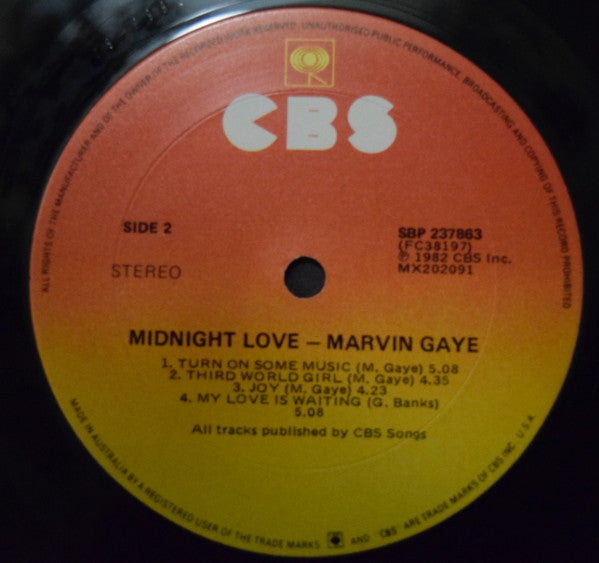 Marvin Gaye – Midnight Love LP vinyl record, image 5 of 6