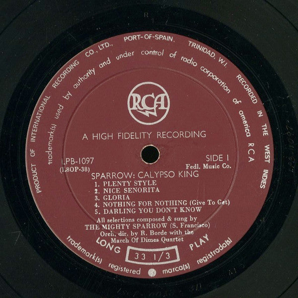 Mighty Sparrow – Sparrow: Calypso King LP vinyl record, image 2 of 2
