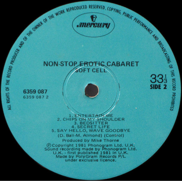 Soft Cell – Non-Stop Erotic Cabaret LP vinyl record, image 4 of 6