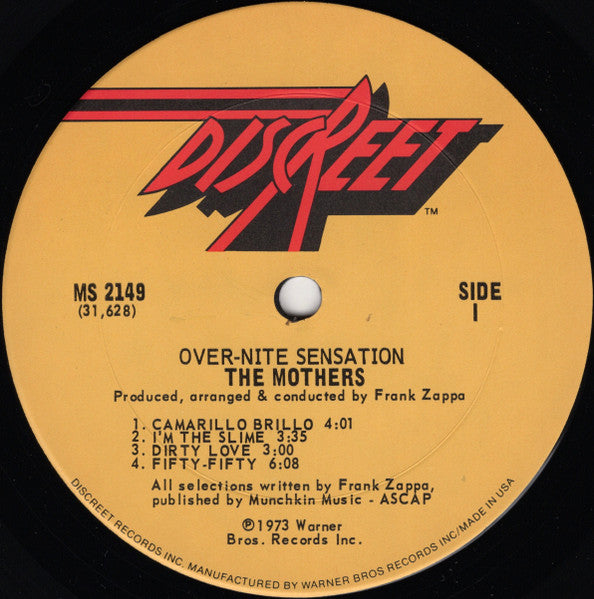 The Mothers – Over-Nite Sensation LP vinyl record, image 5 of 6