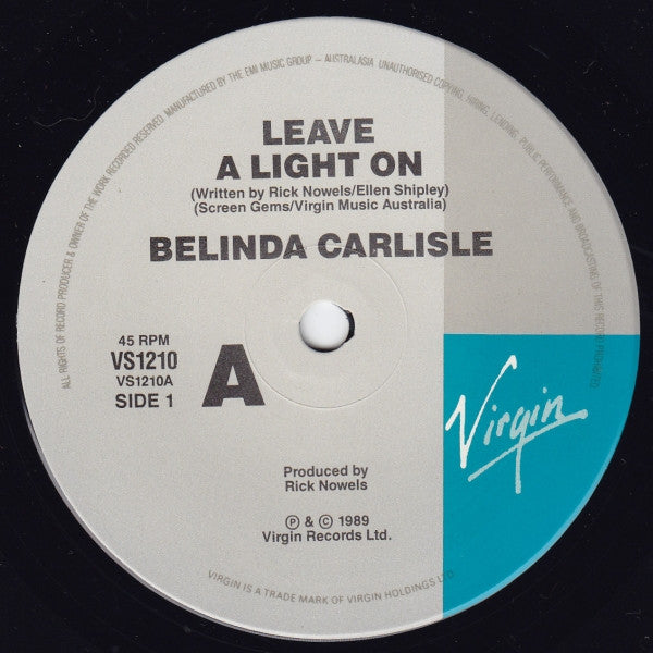 Belinda Carlisle – Leave A Light On 7" vinyl record, image 4 of 5