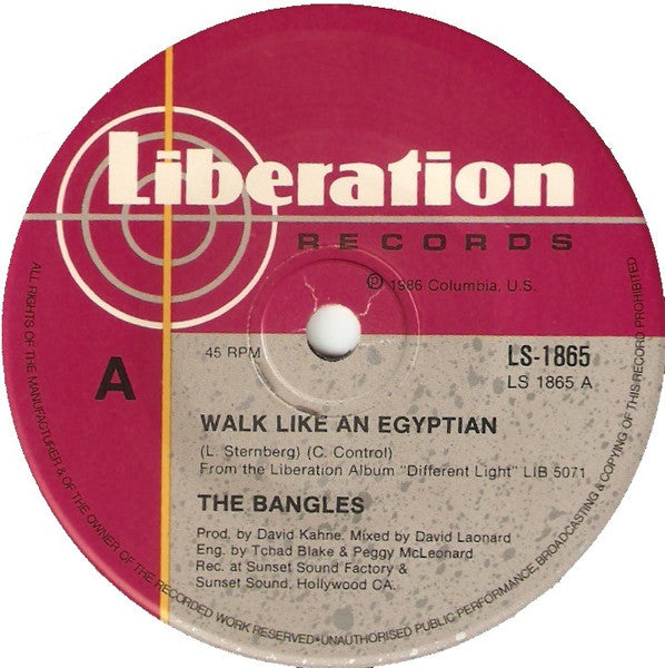 Bangles – Walk Like An Egyptian 7" vinyl record, image 1 of 2