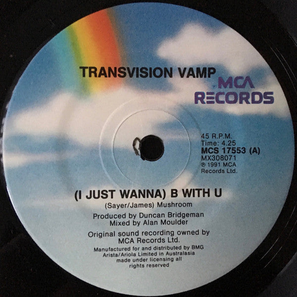 Transvision Vamp – (I Just Wanna) B With U 7" vinyl record, image 3 of 4