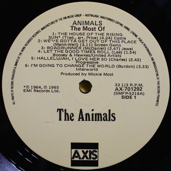 The Animals – The Most Of LP vinyl record, image 3 of 4