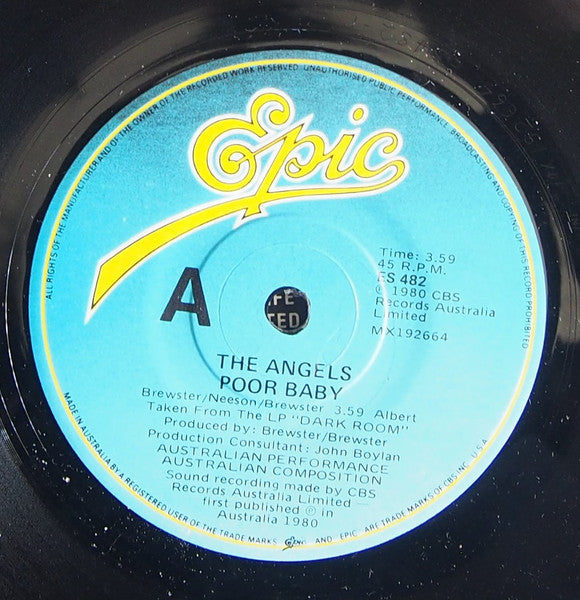 The Angels – Poor Baby 7" vinyl record, image 3 of 4