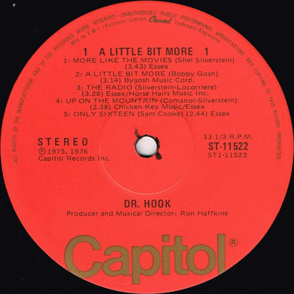 Dr. Hook – A Little Bit More LP vinyl record, image 3 of 4